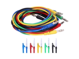 Conjunto de cabos de teste com conector banana 4mm 1m com pinças de crocodilo e sonda