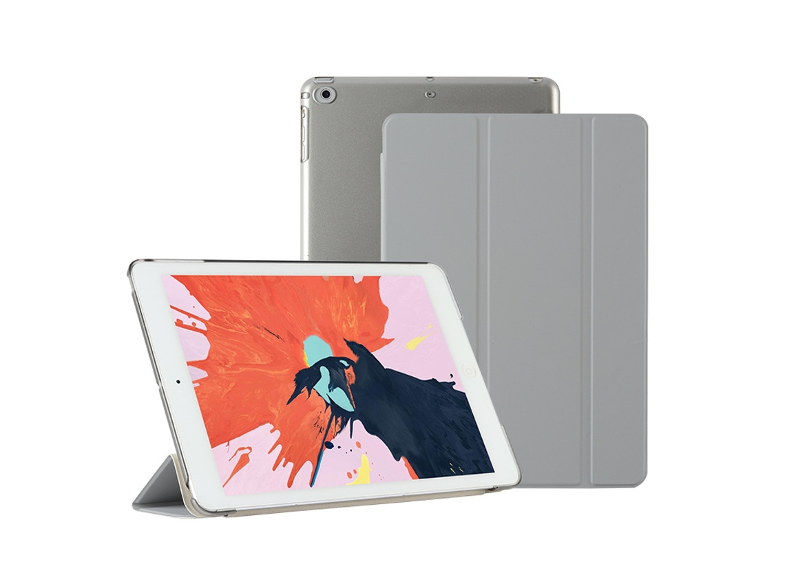 Capa Protetora Para Ipad 10.2, De Couro Air34, Rígida Cinza Tablet Apple Pro11 Com Função Hibernação Inteligente. Tuotuo