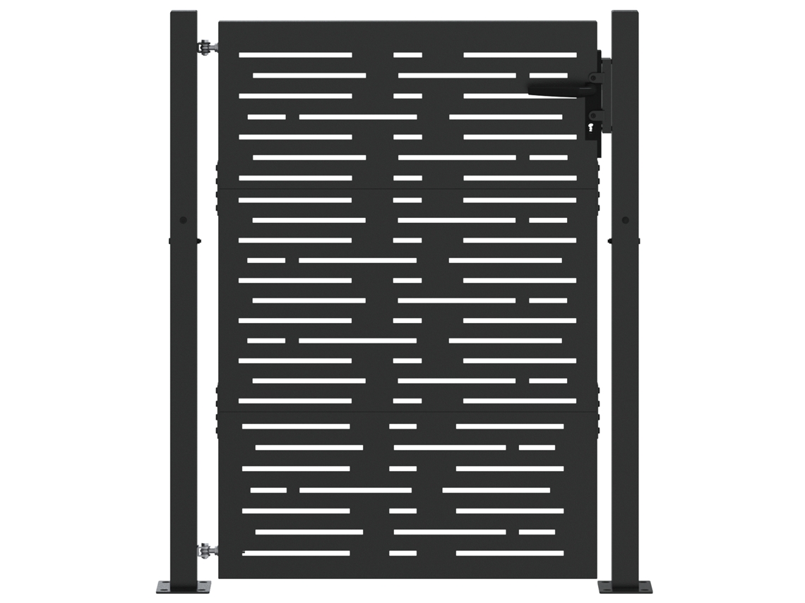 Conjunto 1 Entrada De Jardim Vidaxl Preto Aço (110 X 130 Cm)