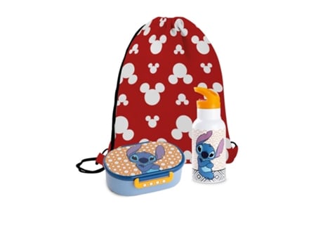 Conjunto De Lancheira, Garrafa E Mochila Com Cordão Stitch Egan
