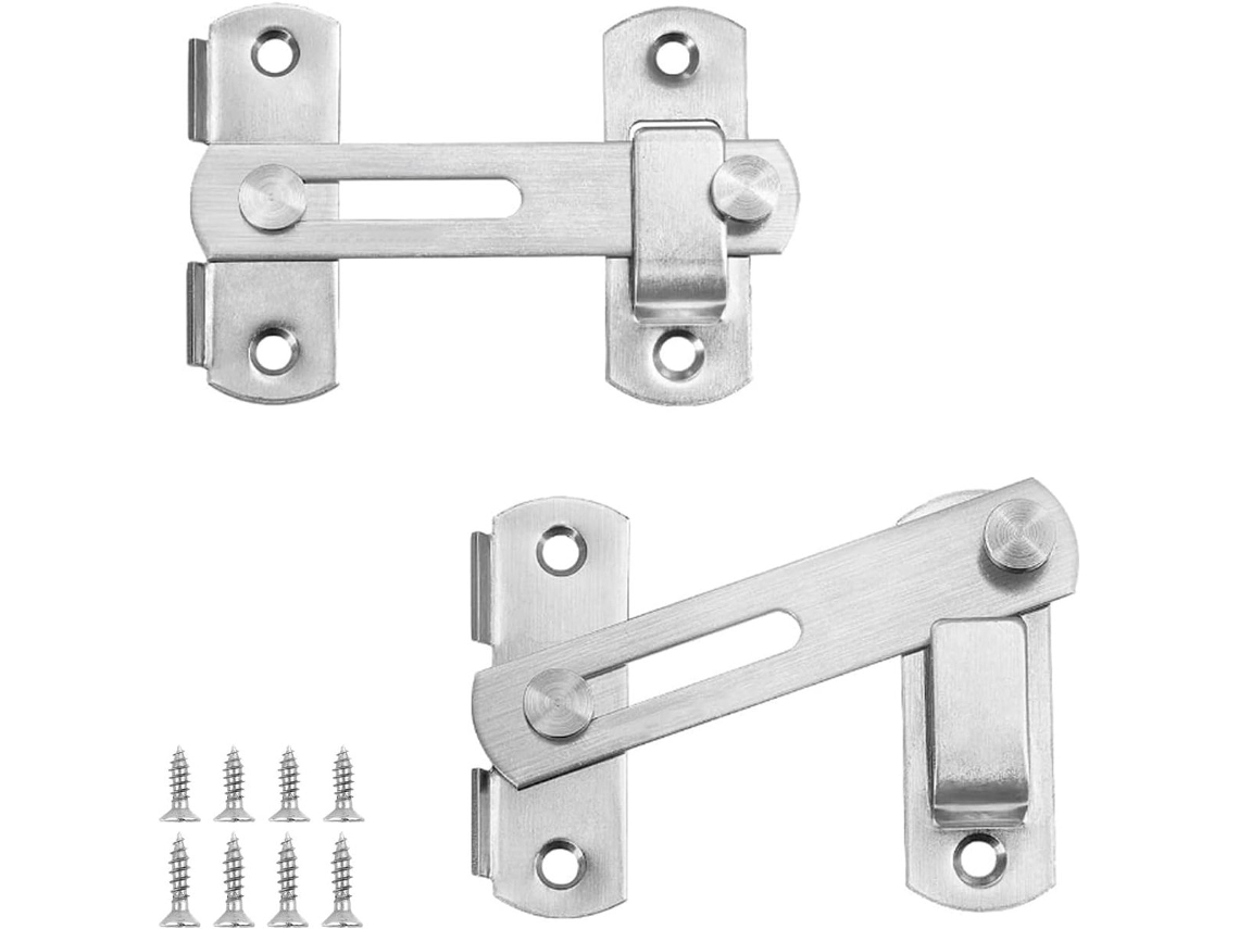 2 Fechaduras De Alavanca Em Aço Inoxidável Para Portas, Janelas, Móveis, Banheiro E Portas De Correr, Prata