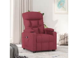 Vidaxl Poltrona Elétrica Reclinável Tecido Vermelho Tinto