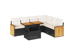 Garden Sofa Set, Garden Sofa Sets Vidaxl Preto Rattan / Vime (n/a)