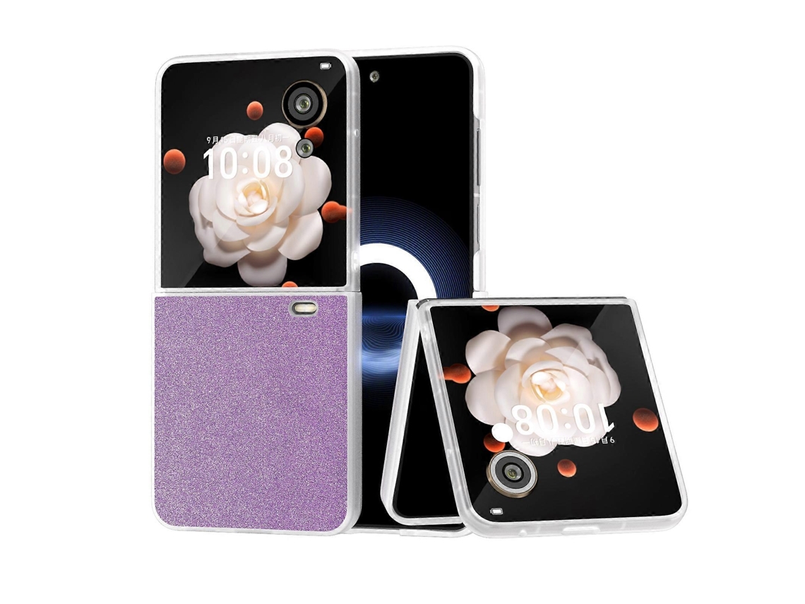 Capa De Celular Pc Fosca Transparente Com Efeito Degradê E Glitter Para Honor Magic V Flip