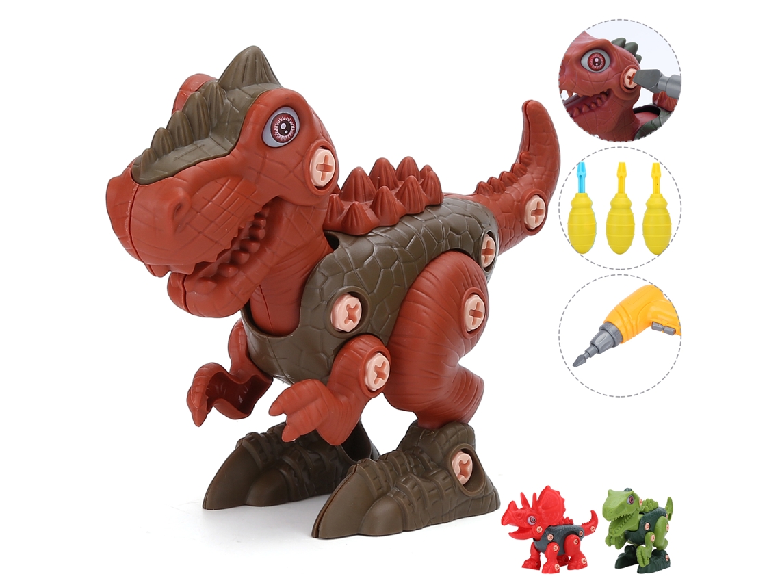 Primerox brinquedos de Dinossauro para Crianças com Furadeira Elétrica e Chave Manual Kit de Aprendizagem Precoce