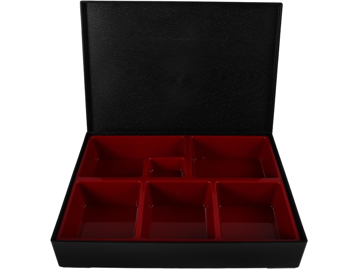 Marmita Japonesa Bento Com 6 Compartimentos, Reutilizável, Design Multifuncional E Material Plástico, Ideal Para