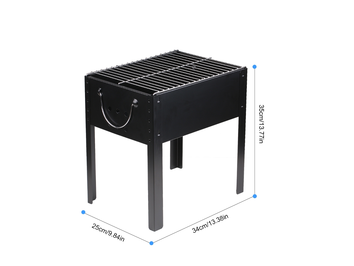 Churrasqueira Portátil Aço Inox Para Camping Com Carvão