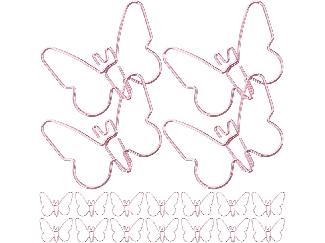 Conjunto De 18 Clipes De Papel Metálicos Com Formato Criativo, Cor Rosa, Fáceis De Segurar, Ideal Para Secretária E