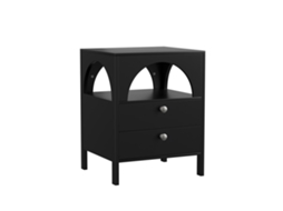 Mesa de Cabeceira Moderna com 2 Gavetas e 1 Prateleira Aberta,ideal para Sala,quarto e Corredor,preta,45 X 40 X 58 Cm ORBITRA COMMERCE