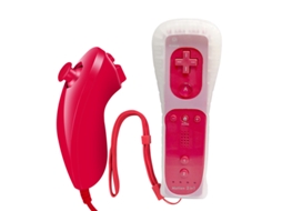 Controle De Jogo Para Wii, Com Alça Nunchaku, Capa De Silicone E Alça De Pulso (vermelho) Cuich