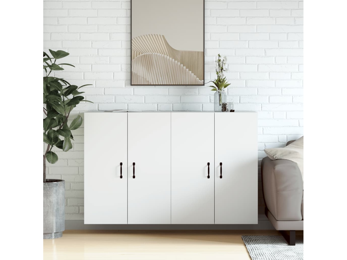 Vidaxl Móveis De Parede 2 Pcs Derivados De Madeira Branco
