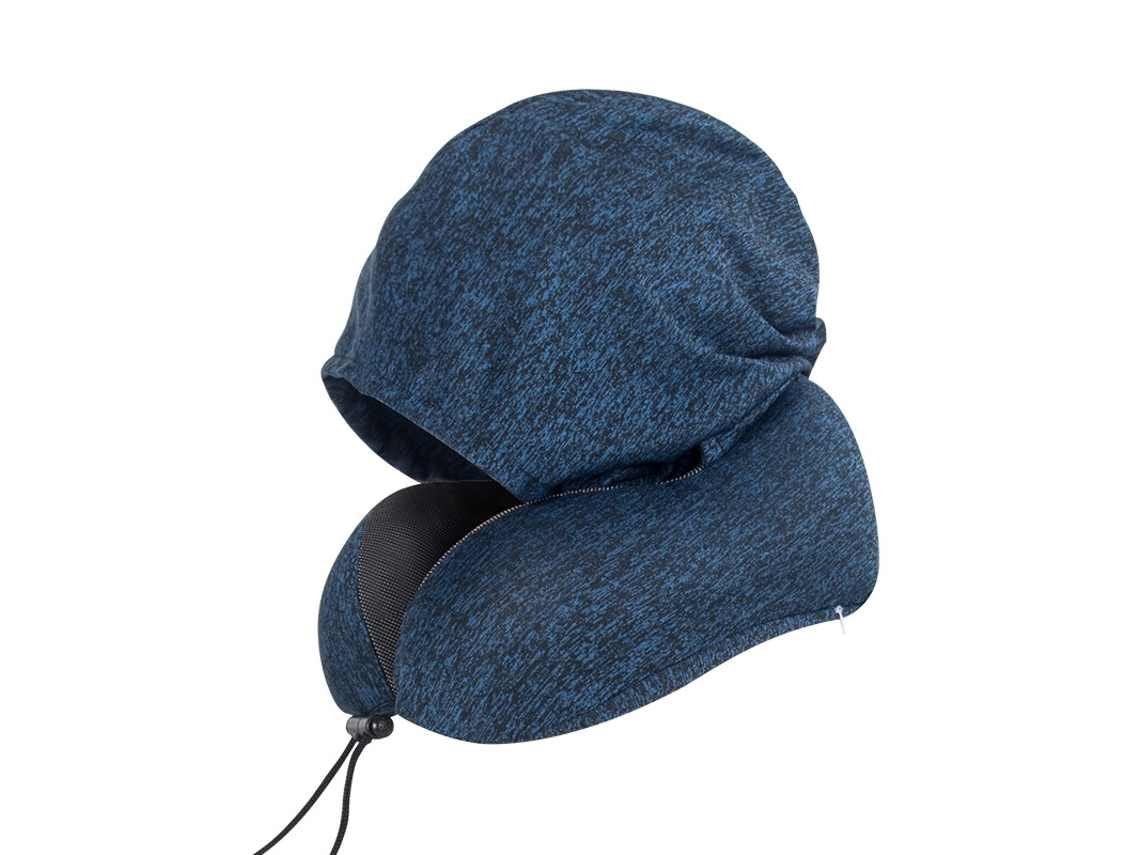 Lurelia Almofada Viagem, Espuma Viscoelástica, Formato U, Apoio Pescoço, Capuz, Capa Lavável, Protetores Auriculares, 25x23x15cm, 400g