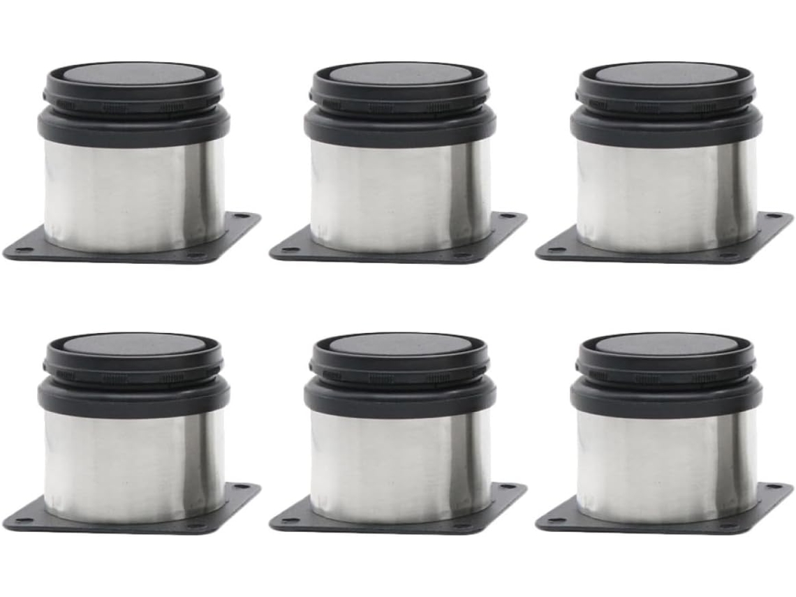 Conjunto De 6 Pés Ajustáveis Para Móveis, Sofás E Mesas, Feitos De Metal Inoxidável