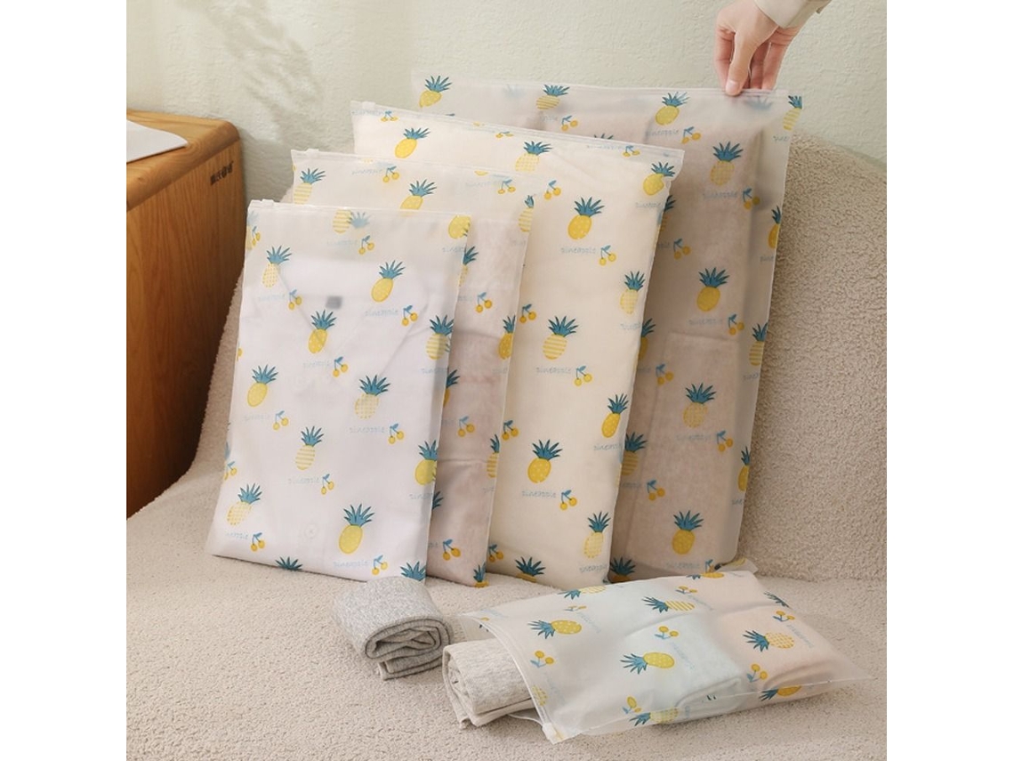 Conjunto De 5 Sacos Organizadores Roupa Com Zíper Para Guarda-roupa E Íntima