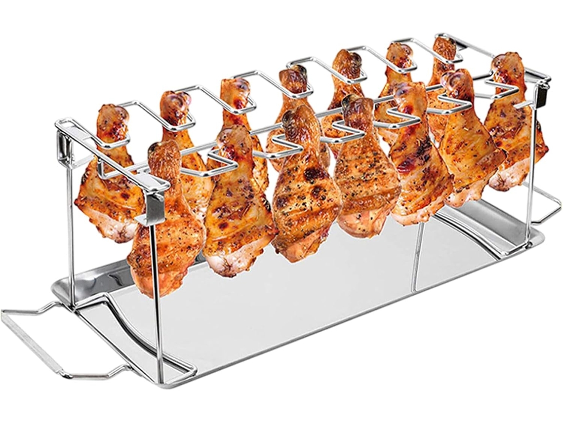 Suporte Para Coxas De Frango Com Bandeja Coletora De Gorduras, 14 Compartimentos