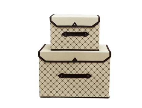 Caixa Organizadora Dobrável Em Tecido Estampado, Caixa Organizadora Grossa De Tecido Não Tecido Com Tampa, Caixa Para Guardar Roupas Qjh