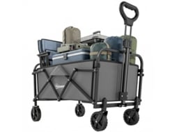 Carrinho de Jardim Carrinho Dobrável Todo terreno 66l Carga 68kg Alça Ajustável 81 X 45 X 89 Cm Cinza Ge