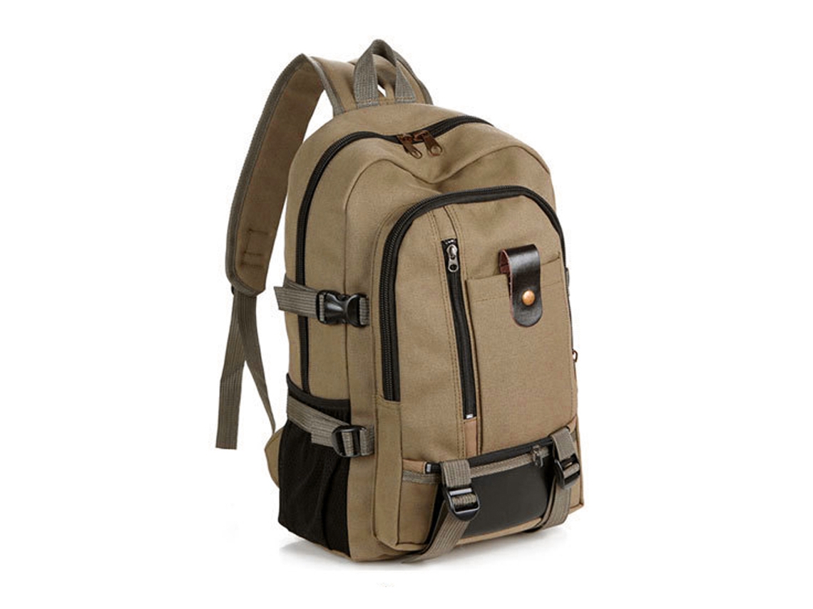 Mochila Portátil De Lona Para Homem Mochila De Viagem Grande Capacidade Mochila Escolar Camping Hiking