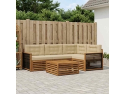 Vidaxl Conjunto De Sofás Para Exterior 5 Pcs Natural E Bege