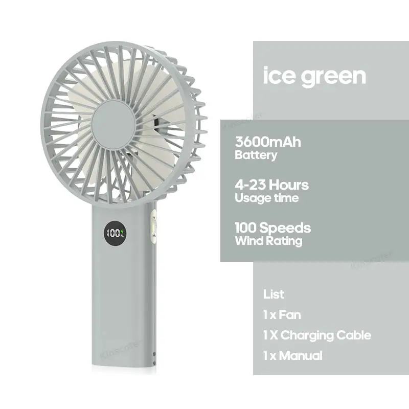 Mini Ventilador Portátil Usb, 3600mah, Controle MDUG