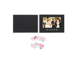 Electronic Greeting Card Lcd Color Screen Customizable Video Brochure For Product Promotion Wedding Anniversary Black 5 Inch LAXISCREED