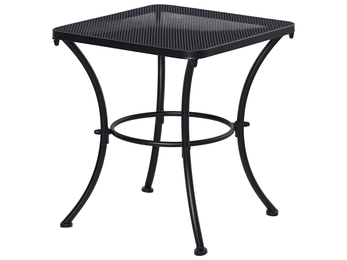 Mesa lateral retangular, 45x45x50cm, resistente às intempéries, estilo mesh, preto