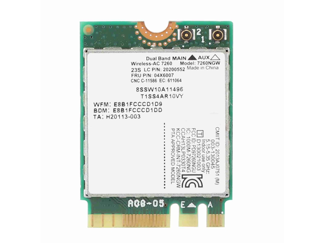 Aetheria placa de Rede Sem Fio Dual Frequency Intel 7260 Ac 867mbps Especial para Lenovo/thinkpad