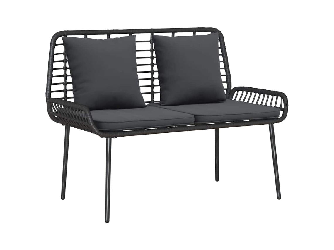 Conjunto 1 Conjunto De Móveis De Jardim Vidaxl Preto Vime Pe (109 X 63 X 83 Cm)