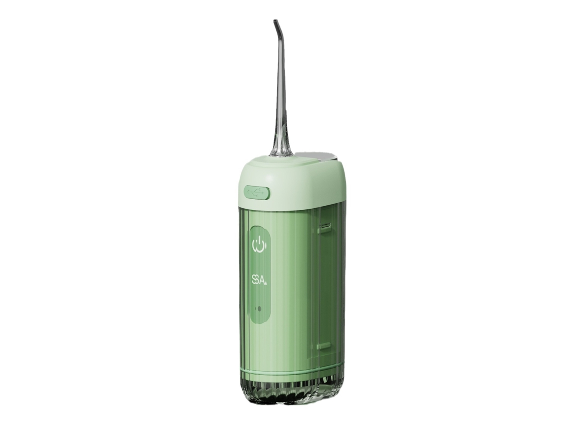 Mini Portátil Water Flosser Caneca Esticável Verde Claro com 2 Bicos/3 Bicos de Função ZSANFS