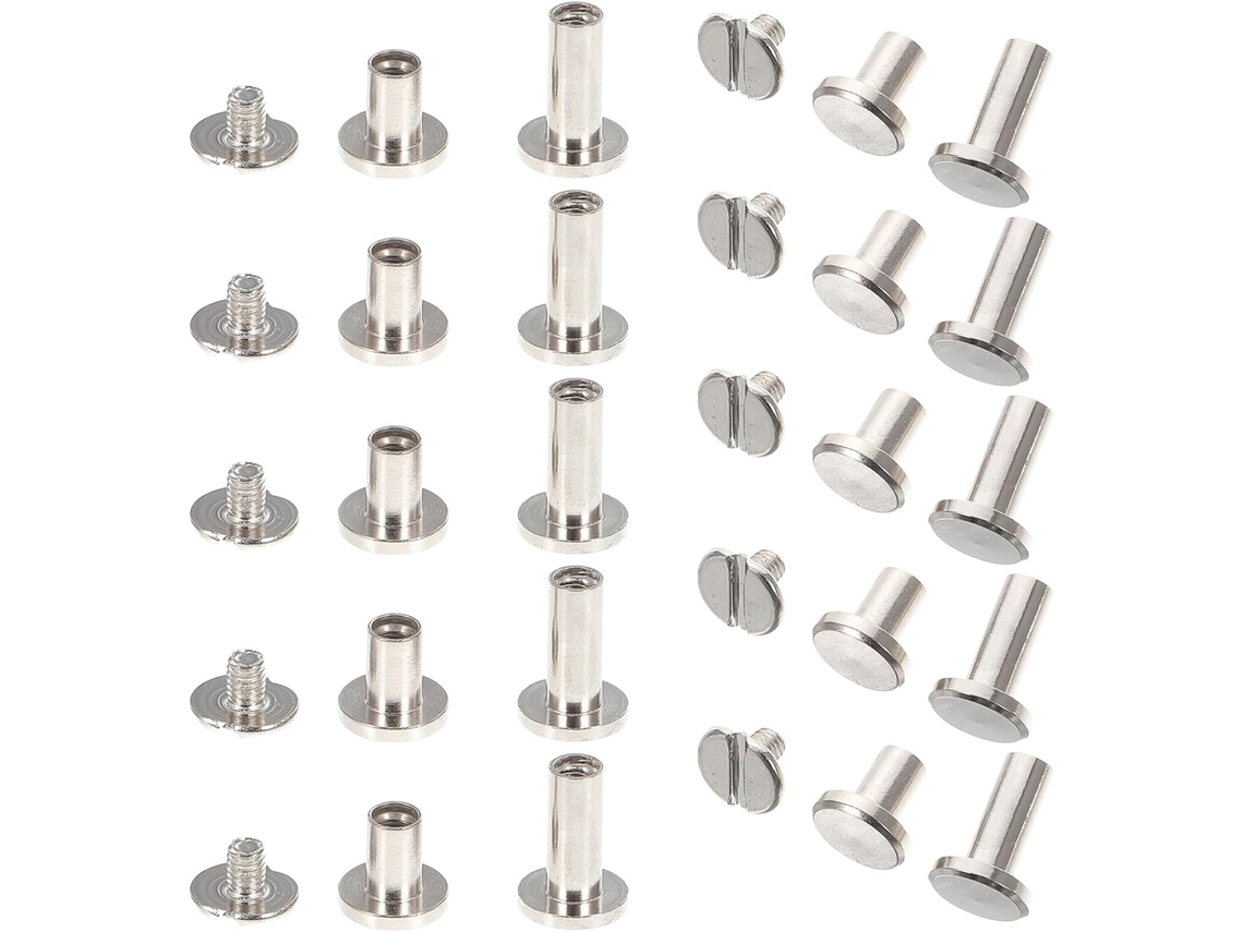Abaodam 8mm Liga Metálica Parafusos Para Artesanato Em Couro, 30 Peças 10x8*6, 10x8*8, 10x8*10, Parafusos Para Álbuns