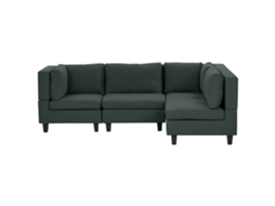 Sofá de Esquina BELIANI Unstad de Tecido Verde Escuro 228x152x72
