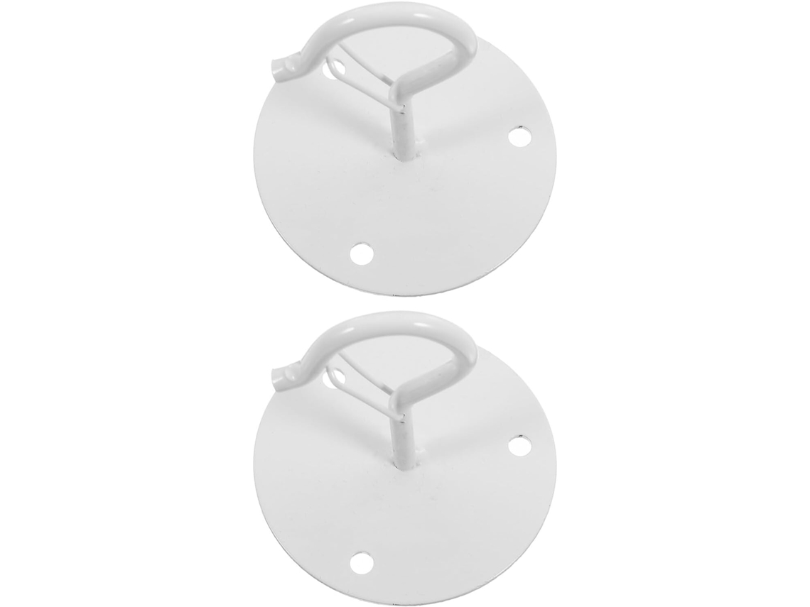 Kit de 2 Ganchos de Teto Inoomp para Pendurar Plantas, Brancos, em Metal À Ferrugem com Design Flexível Anti queda, CHABERLU