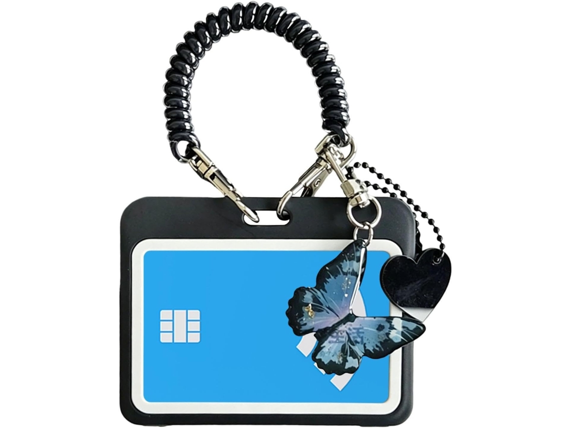Lurelia Porta-cartões Transparente Portátil Com Cordão Para Escritório E Eventos