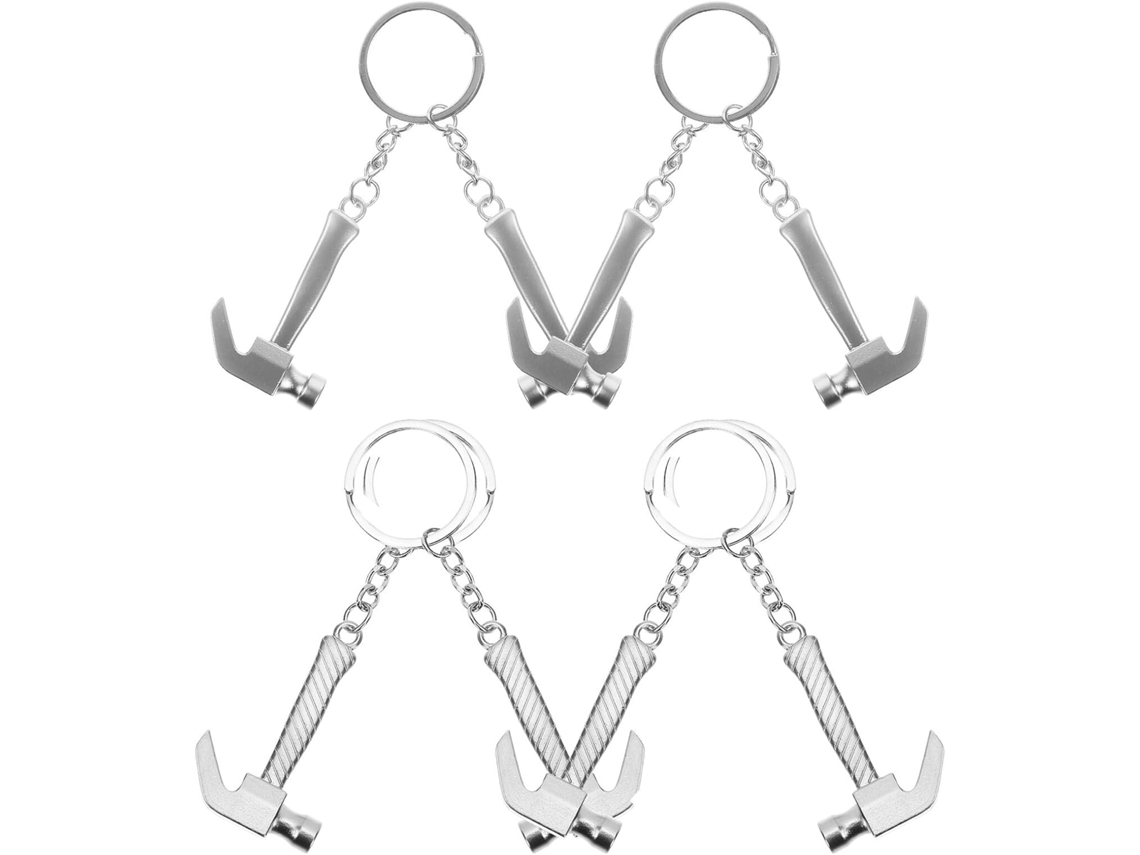 Pequenos Chaveiros De Metal Em Formato De Martelo Com Pingente Para Chaves De Carro Ou Outros Itens.