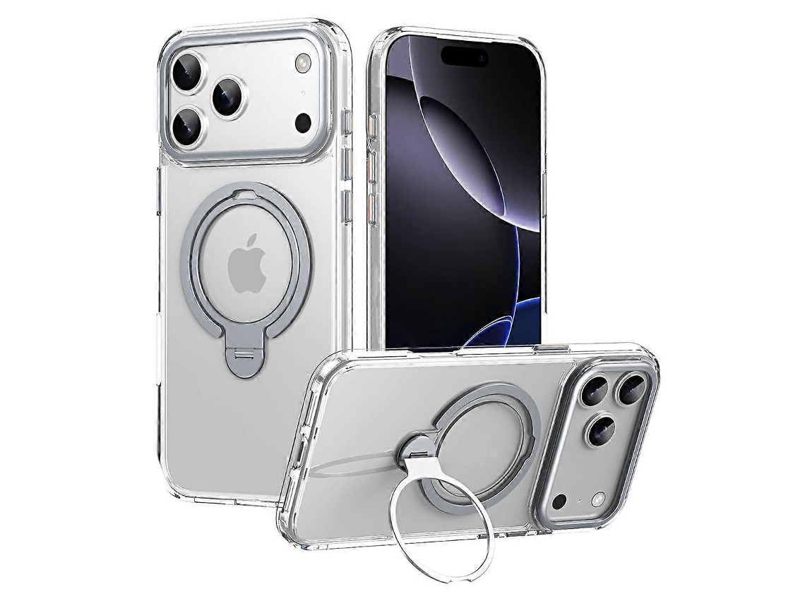 Capa Para Celular Compatível Com Iphone 17 Pro, Compatível Com Suporte Magsafe, Parte Traseira Fosca - Lingling Transparente