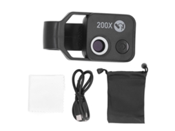 Microscópio De Celular 200x Portátil Usb Com Filtro Cpl Lente Magnificadora Para Observação Científica Biológica
