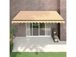 Vidaxl Toldo Retrátil Automático 4,5x3 M Amarelo E Branco