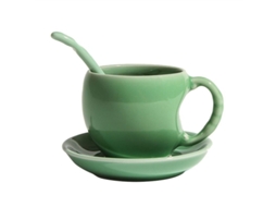 Rebe - Conjunto de Xícaras e Pires para Café e Chá em Porcelana Fina Estilo Europeu