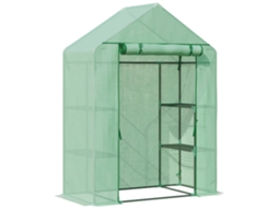 Estufa de Jardim Aço e PE cor Verde 141x72x191 cm OUTSUNNY