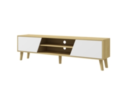 Móvel para TV S/MARCA, 2 portas, 2 prateleiras, para TVs até 65 polegadas, 150x30x42 cm, carvalho