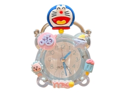 Reloj Despertador Infantil Cartoony Encantador Portátil Gato Azul Para Niños Dormitorio Oficina