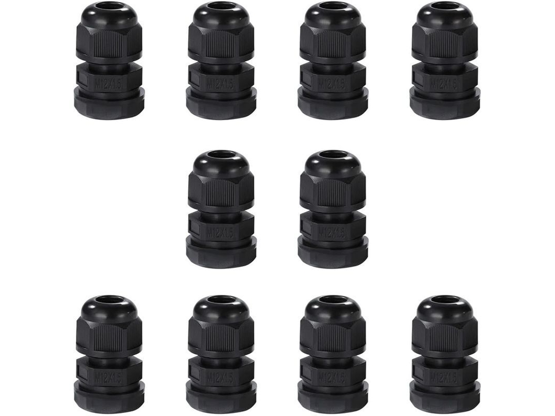 Tuerca De Cable Linjou M12 Pack 10 Conectores Nylon Ip68 Impermeable