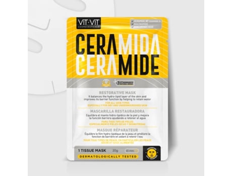 Mascarilla Tisú Ceramida Mascarilla Restauradora Pieles Secas Y Desnutridas Vegano Super Hidratante Mejora La Barrera Cutánea VIT VIT COSMETICS