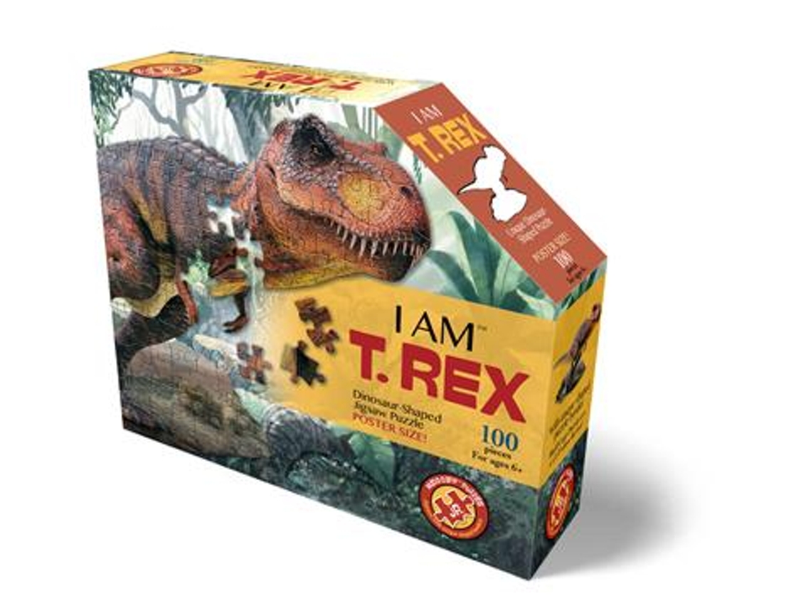 Quebra Cabeça Mad Capp Dinossauro T Rex 100 Peças De Papelão