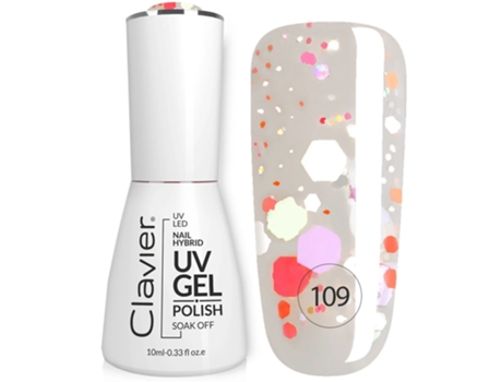 Premium Holographic Shimmer Hybrid Nail Polish 109 Lemon Shot, 10ml Clavier