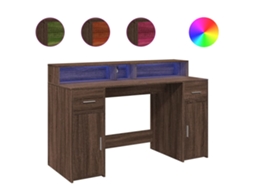Desk, Desks Vidaxl Marrom Madeira Processada (140 X 55 X 91 Cm)