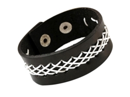Pulseira Unissex Vintage Tecida Couro Punk Preto