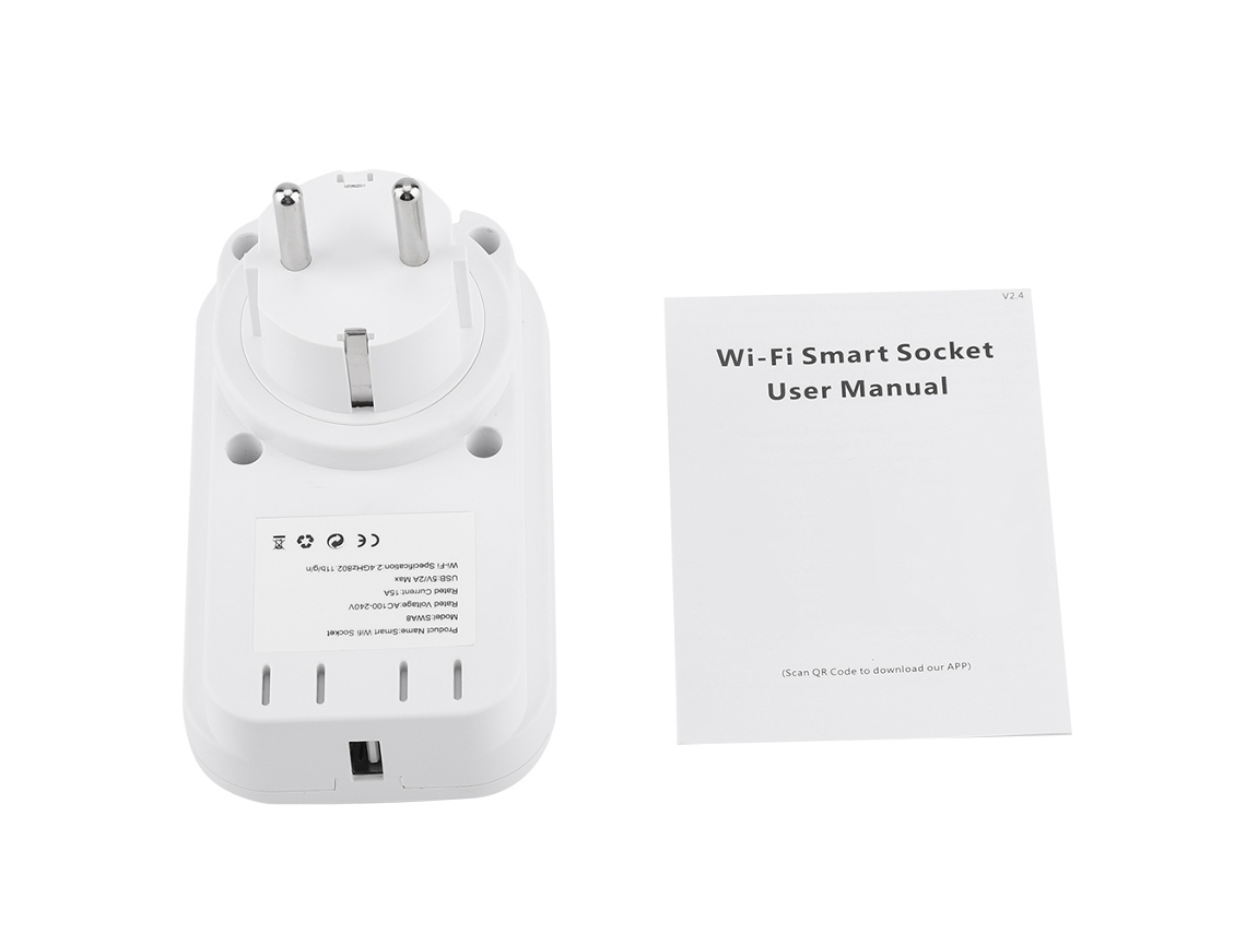 Laxiscreed Tomada Wifi Inteligente Compatível Com Alexa E Google Home, Com Funções De Agendamento Pelo Telemóvel