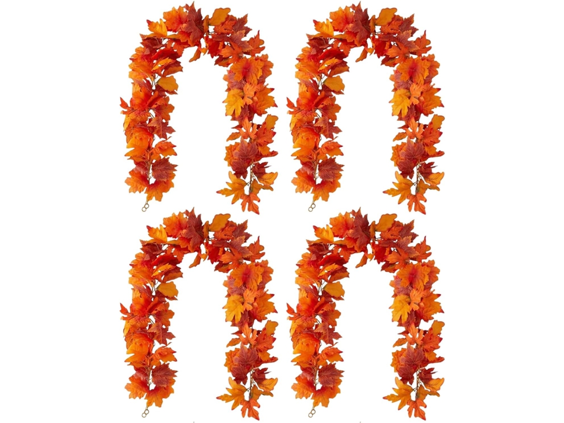 Guirlanda De Folhas De Outono Para Exterior, Conjunto De 4 Peças Com Guirlandas Decorativas Artifici Gokoco