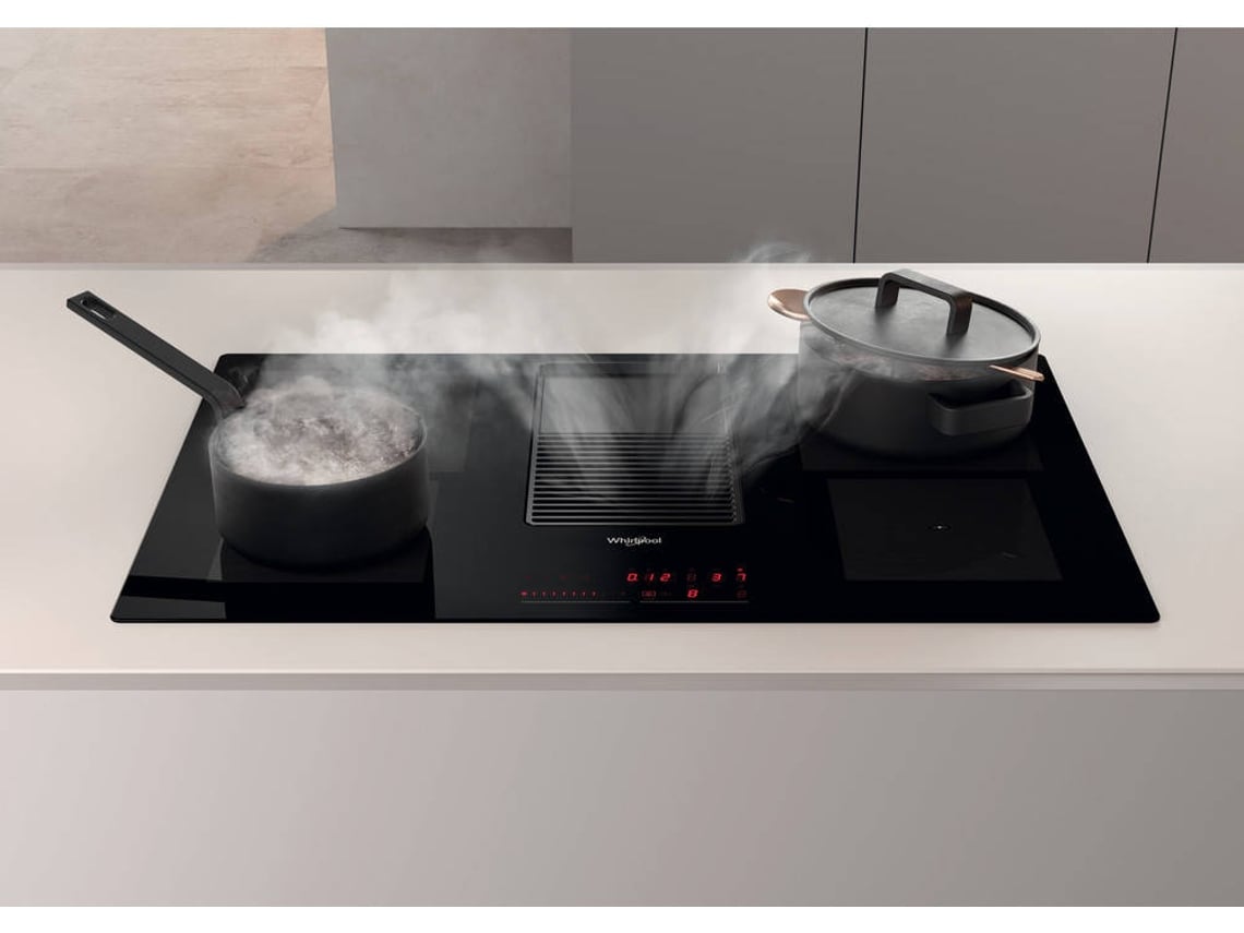 Placa de Indu��o com Exaustor WHIRLPOOL WVH 92 K/1 (El�trica - 83 cm - Preto)